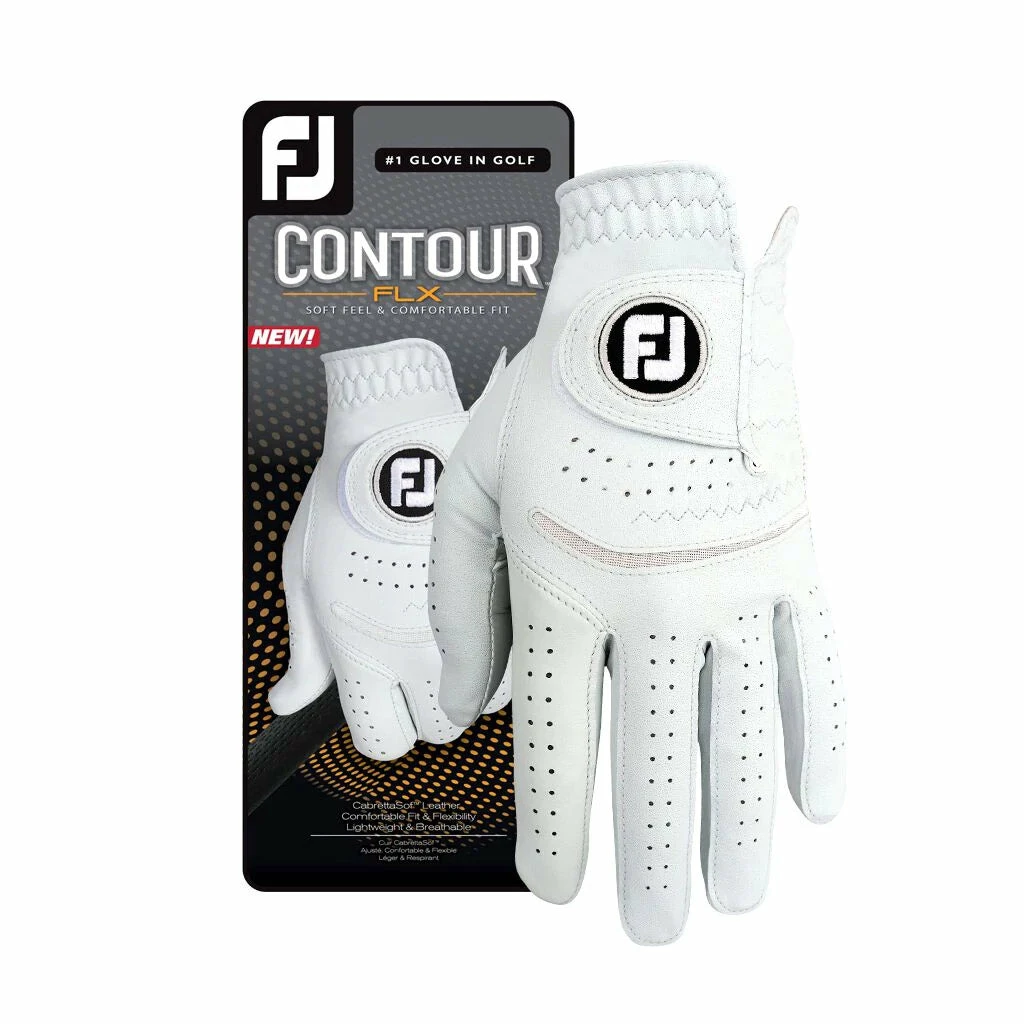 FootJoy Contour Flx Cadet White Mens Left Hand Golf Glove 3 FootJoy Contour Flx Cadet White Mens Left Hand Golf Glove