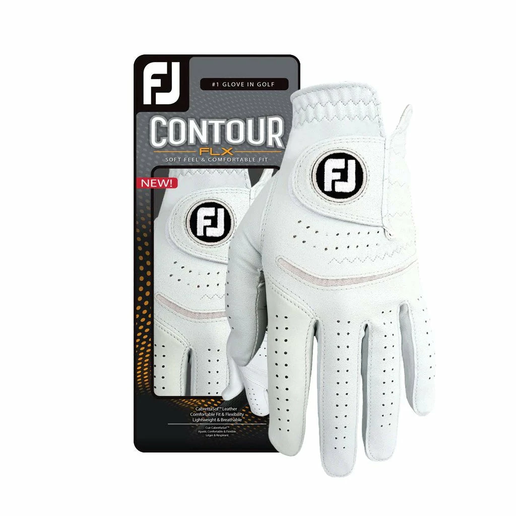 FootJoy Contour Flx Left Hand Regular White Womens Golf Glove 3 FootJoy Contour Flx Left Hand Regular White Womens Golf Glove