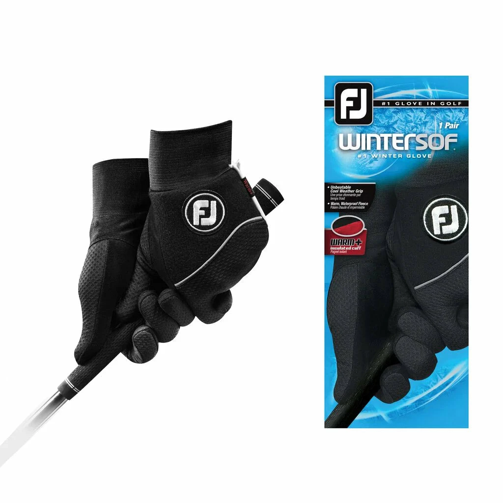 FootJoy WinterSof Black Mens 2 Pack Golf Glove 2 FootJoy WinterSof Black Mens 2 Pack Golf Glove
