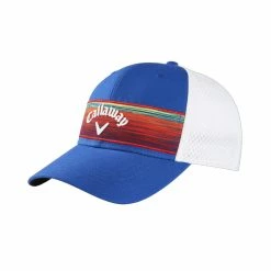 Callaway Stripe Mesh Adjustable Mens Hat -Hats Sales 16125 ROYALWHITERED