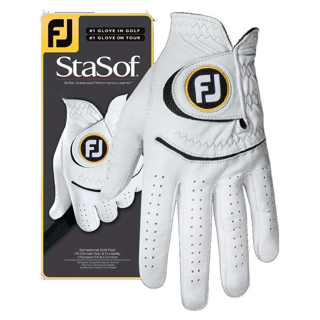 FootJoy StaSof Pearl White Mens Golf Glove 3 FootJoy StaSof Pearl White Mens Golf Glove
