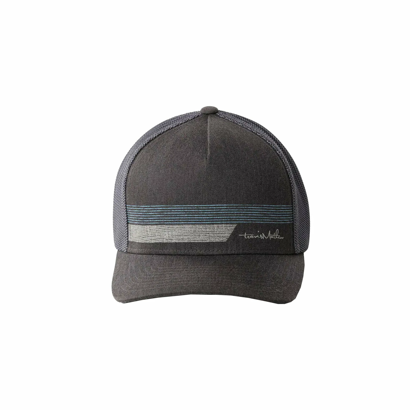 TravisMathew Main Sail Heather Grey Pinstripe Mens Hat 3 TravisMathew Main Sail Heather Grey Pinstripe Mens Hat